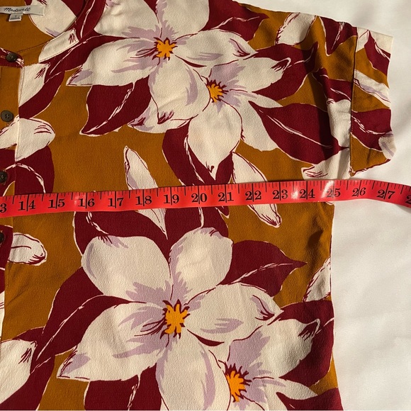 Madewell Island Magnolias Getaway Button Down Oversize Crop Top Size S - Picture 9 of 9